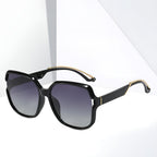 Ochelari soare polarizați femei, oversized negru-auriu – Techsuit 5228 – Negru / auriu – imagine 4