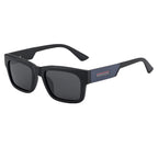 Ochelari soare polarizați bărbați, ramă pătrată – Techsuit 8491 – Negru mat / gri – imagine 2