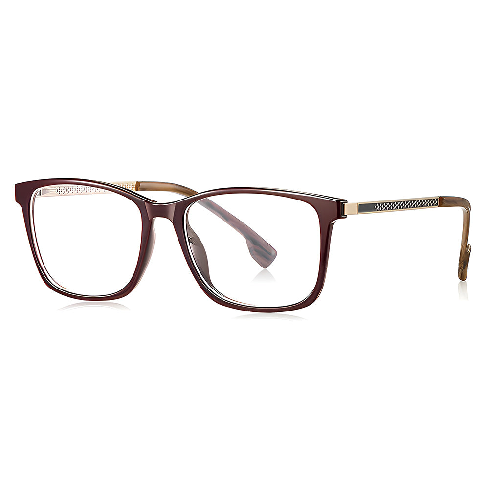 Ochelari lumină albastră femei, ramă flat-top – Techsuit LS202 – Lemn roșu – imagine 2