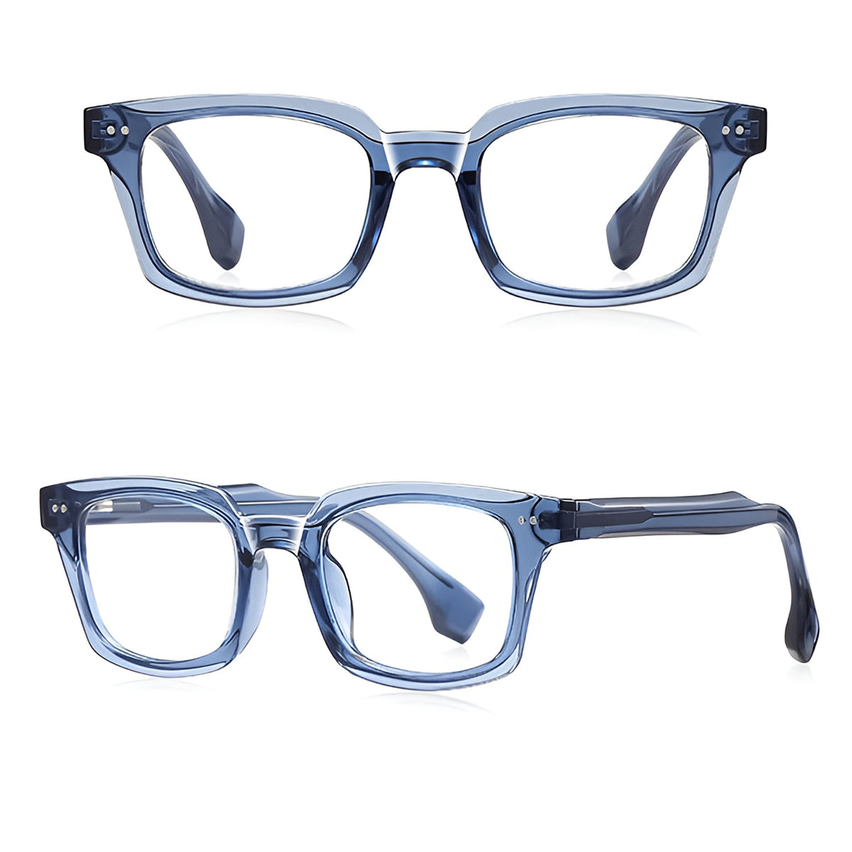 Ochelari lumină albastră bărbați, TR90 albastru – Techsuit LS084 – Albastru transparent – imagine 1