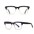 Ochelari lumină albastră femei, ramă pătrată – Techsuit 2205 – Negru / auriu – imagine 2