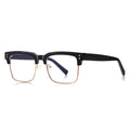 Ochelari lumină albastră femei, ramă pătrată – Techsuit 2205 – Negru / auriu – imagine 1
