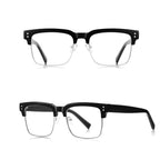 Ochelari lumină albastră femei, ramă pătrată – Techsuit 2205 – Negru / argintiu – imagine 7