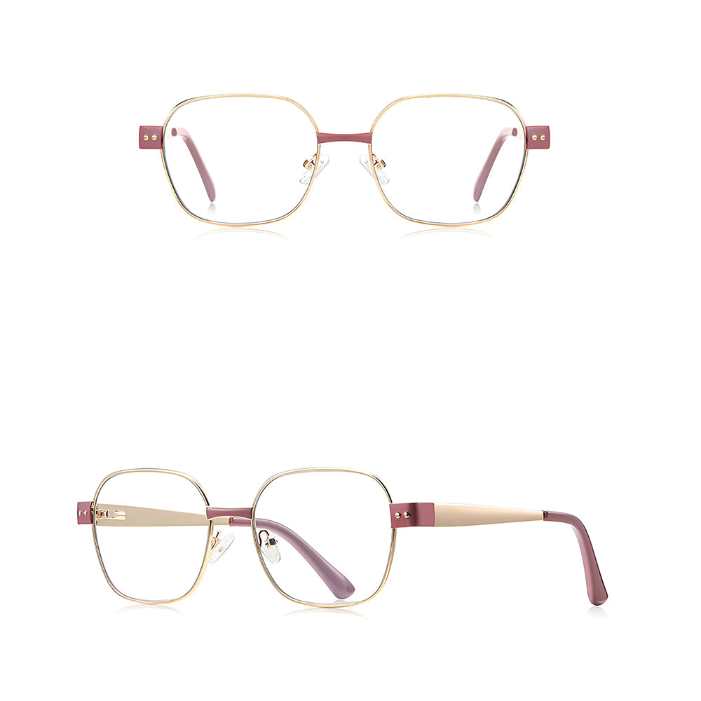 Ochelari lumină albastră femei, accente aurii – Techsuit 3172 – Roz / auriu – imagine 2