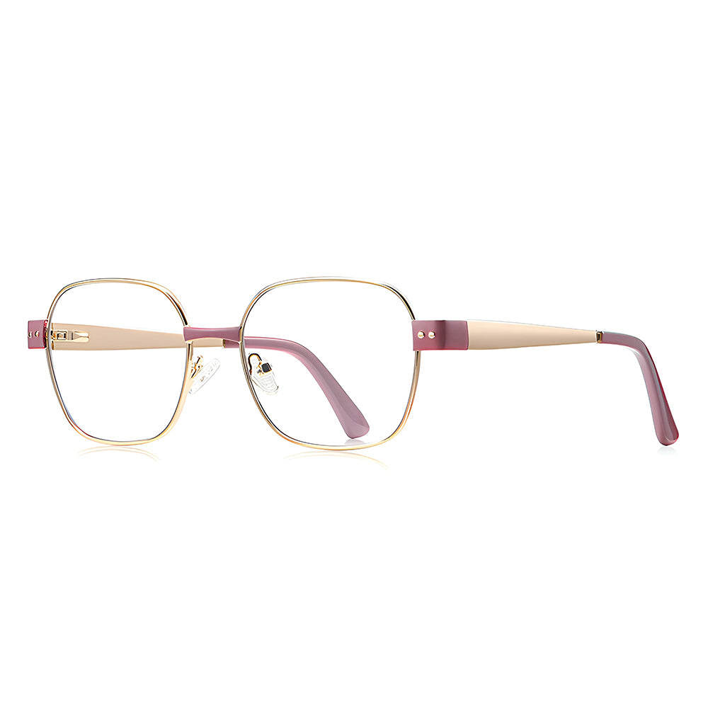 Ochelari lumină albastră femei, accente aurii – Techsuit 3172 – Roz / auriu – imagine 2