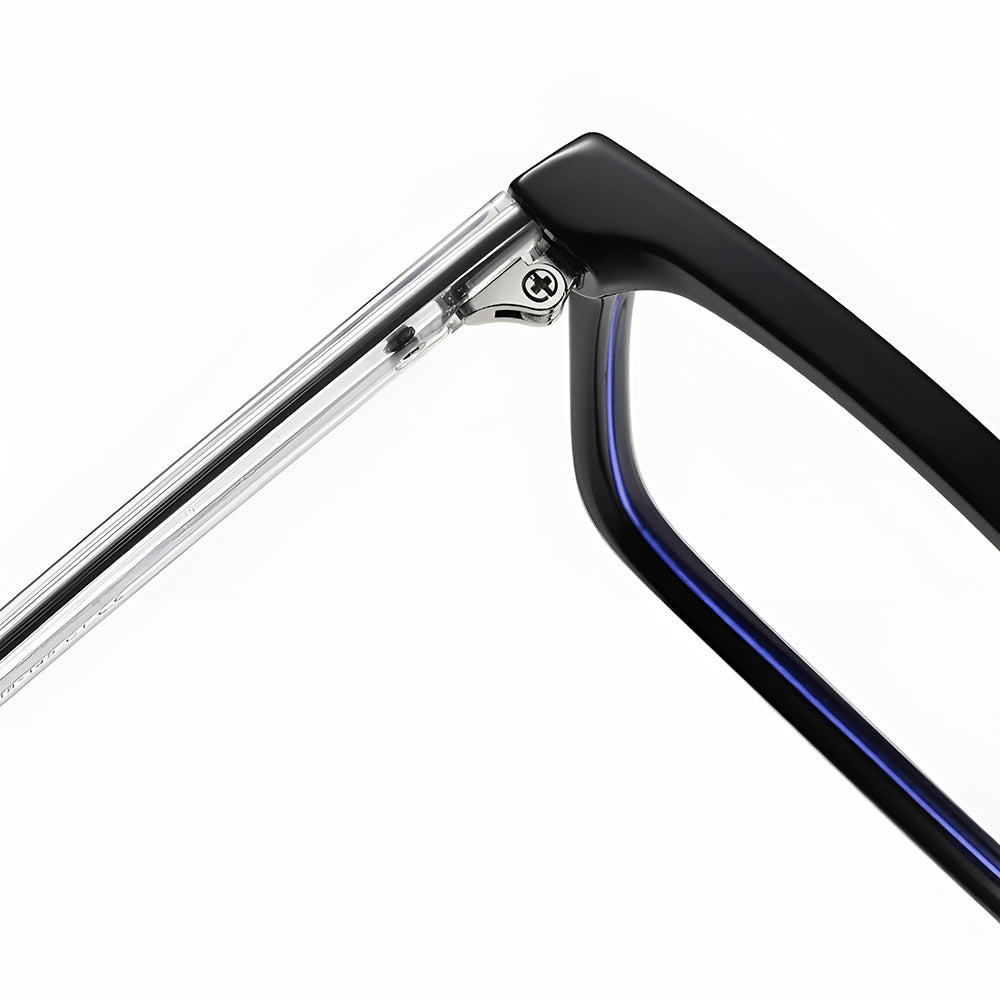 Ochelari lumină albastră bărbați, flat-top negri – Techsuit LS091 – Negru – imagine 4