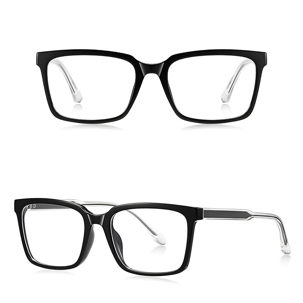 Ochelari lumină albastră bărbați, flat-top negri – Techsuit LS091 – Negru – imagine 2