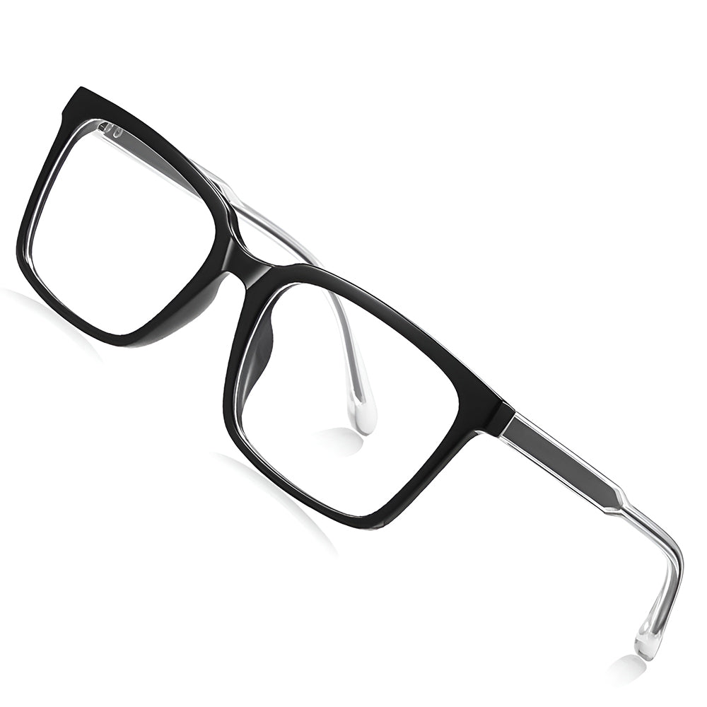 Ochelari lumină albastră bărbați, flat-top negri – Techsuit LS091 – Negru – imagine 3