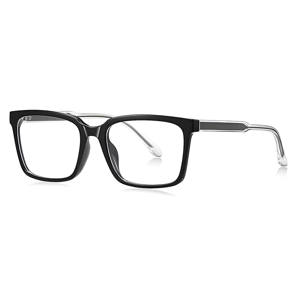 Ochelari lumină albastră bărbați, flat-top negri – Techsuit LS091 – Negru – imagine 1