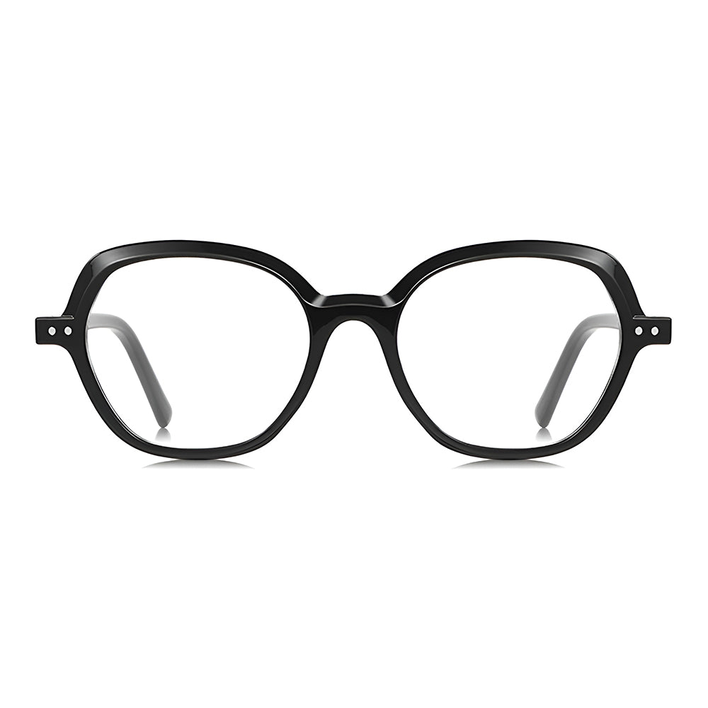Ochelari lumină albastră femei, oversized negri – Techsuit LS051 – Negru – imagine 2