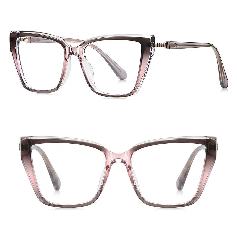 Ochelari lumină albastră femei, oversized roz – Techsuit LS250 – Roz degrade – imagine 3