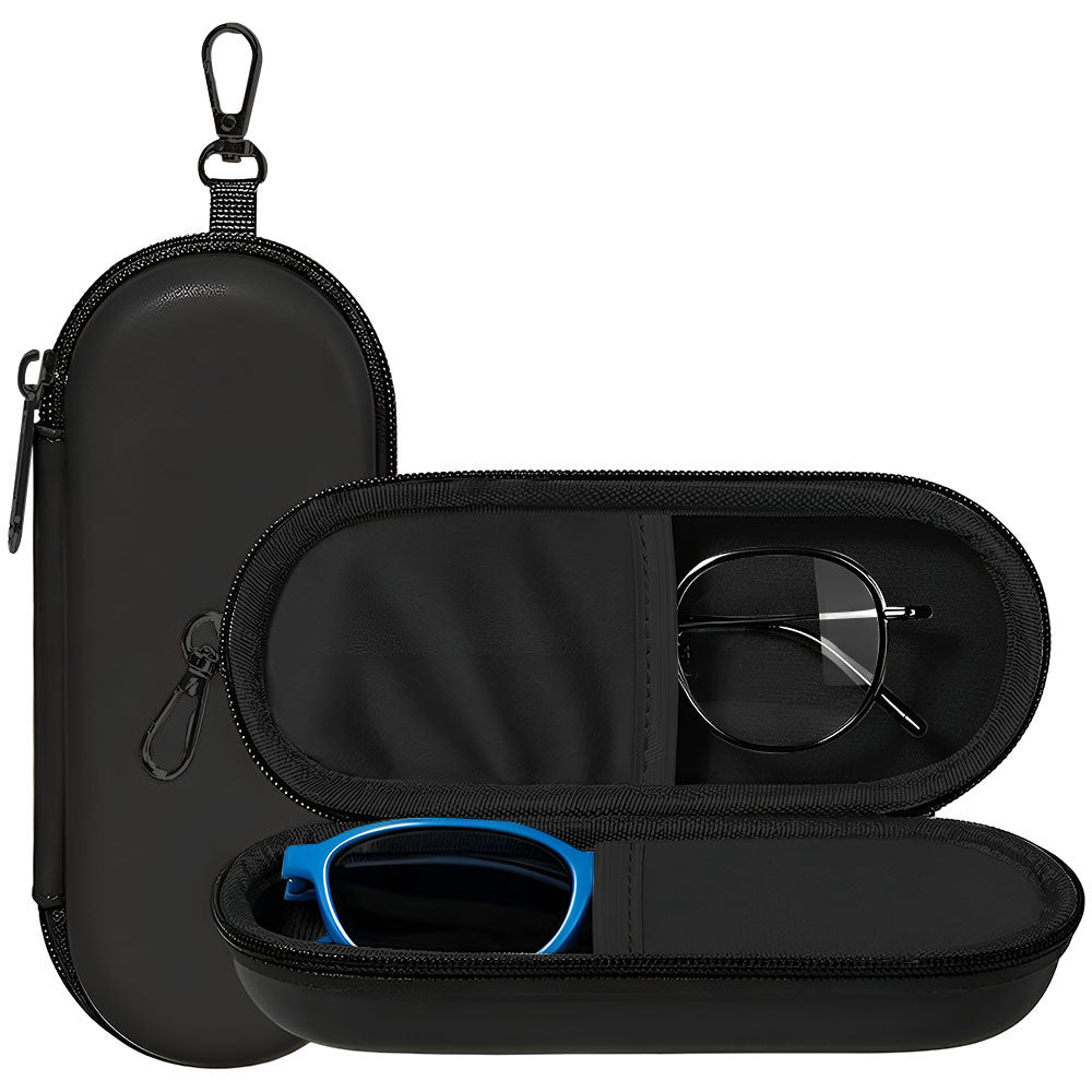 Toc rigid pentru 2 perechi de ochelari, cu fermoar – Techsuit ETJ3 – Negru – imagine 2