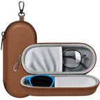 Toc rigid pentru 2 perechi de ochelari, cu fermoar – Techsuit ETJ3 – Cacao – imagine 3