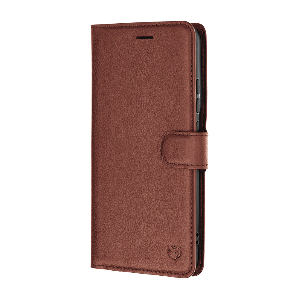 Husă Motorola Edge 70 Pro tip portofel Techsuit Leather Folio, maro – imagine 3
