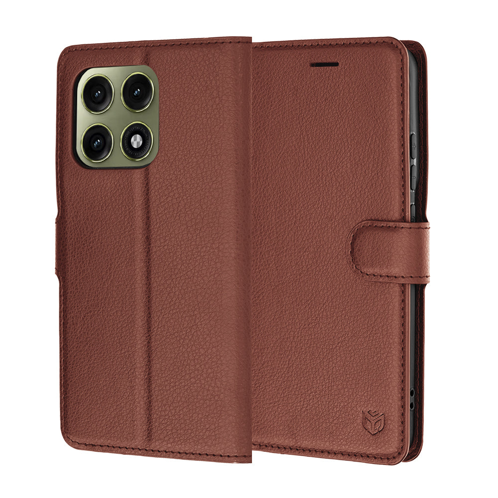Husă Motorola Edge 70 Pro tip portofel Techsuit Leather Folio, maro – imagine 1