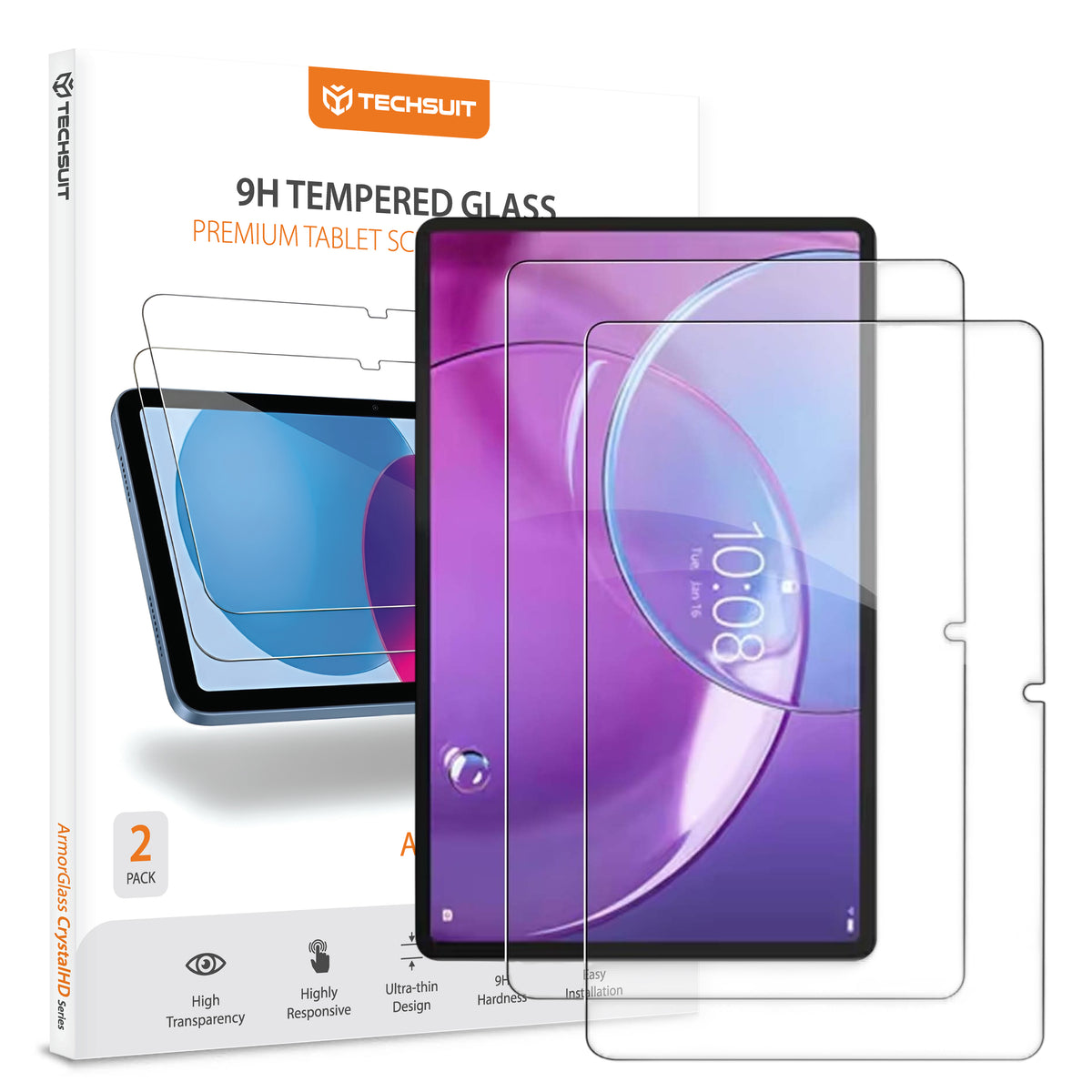 Folie sticlă Lenovo Idea Tab Pro Gen 2 Techsuit ArmorGlass CrystalHD, – imagine 1