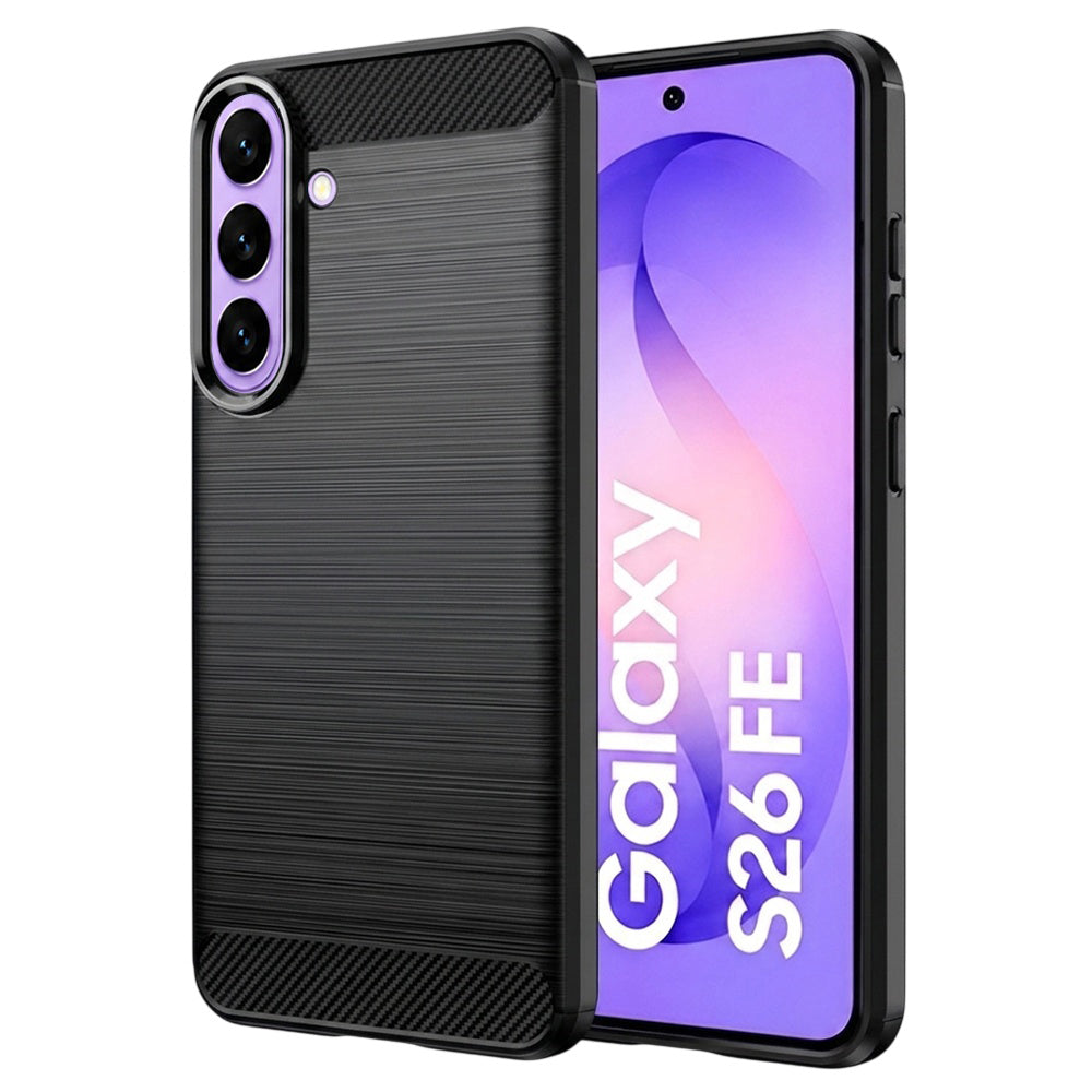 Husă Techsuit Carbon Silicone Galaxy S26 FE / S25 FE – Negru – imagine 2