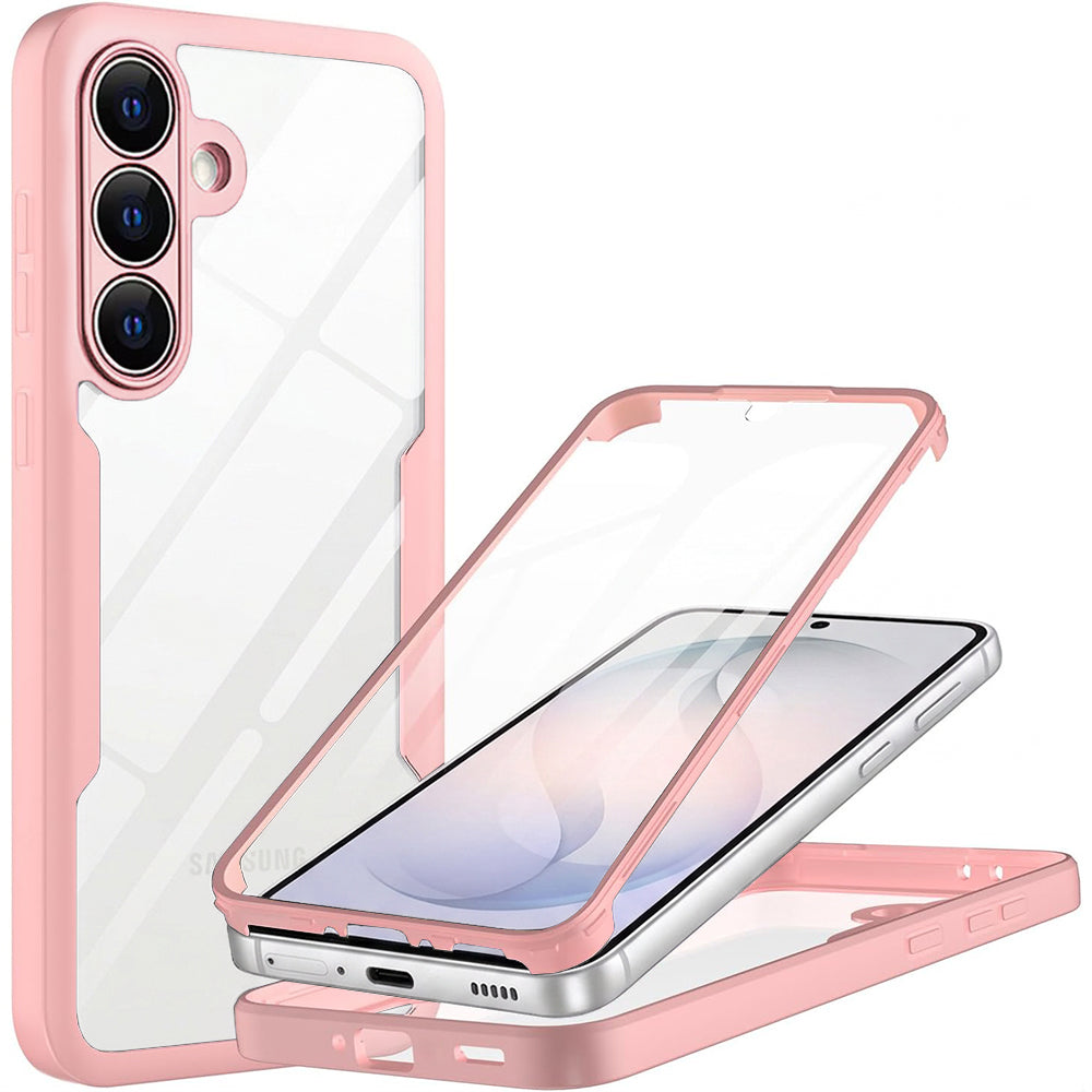Husă 360 Techsuit ColorVerse cu folie de ecran Galaxy S26 – Roz – imagine 2