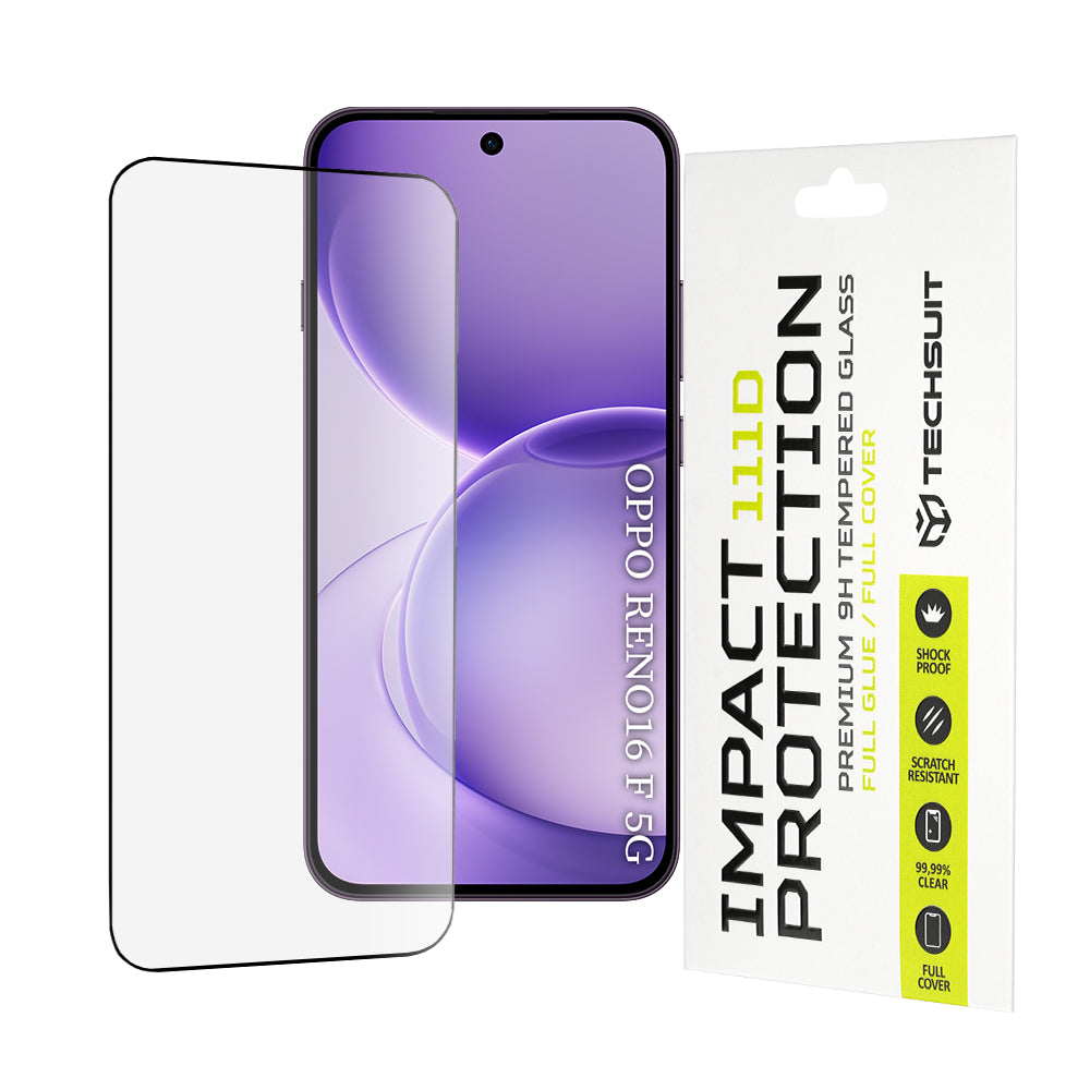 Folie sticlă Techsuit 111D Oppo Reno16 F / Reno16 FS, full glue 9H – imagine 1