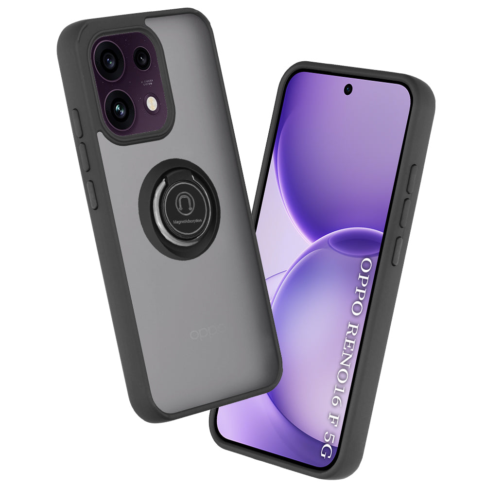 Husă Oppo Reno16 F / Reno16 FS Techsuit Glinth cu inel magnetic, negru – imagine 1