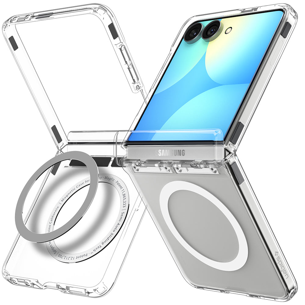 Husă Spigen Ultra Hybrid Pro MagSafe Galaxy Z Flip8 – Transparent / Alb – imagine 1