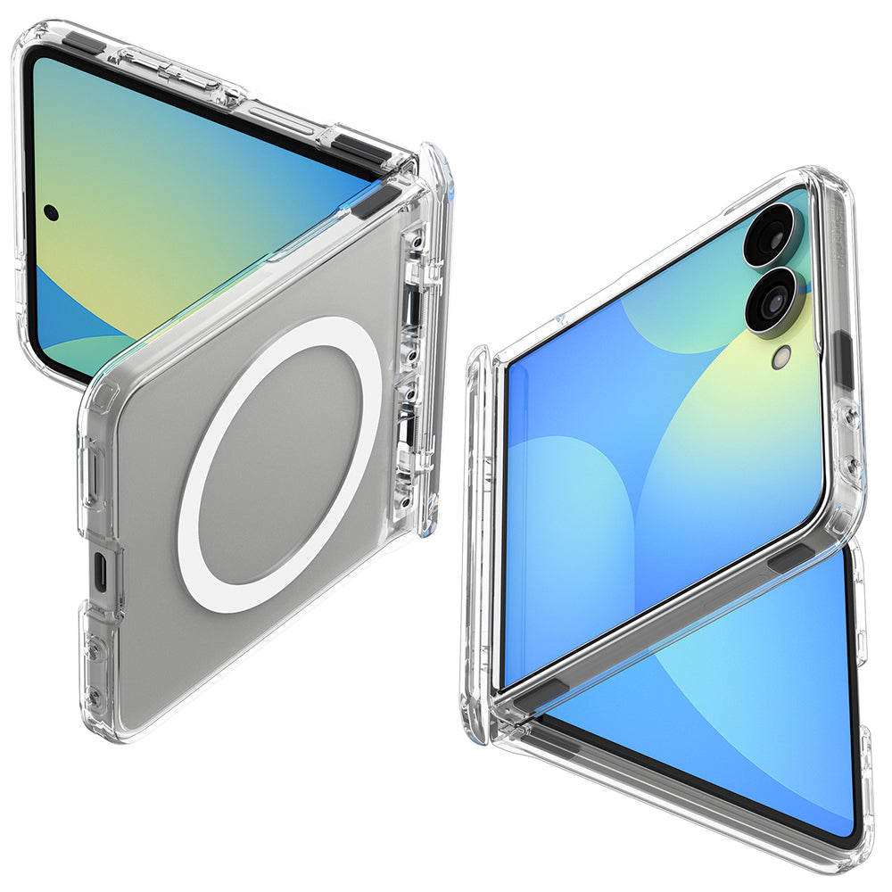 Husă Spigen Ultra Hybrid Pro MagSafe Galaxy Z Flip8 – Transparent / Alb – imagine 2