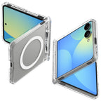 Husă Spigen Ultra Hybrid Pro MagSafe Galaxy Z Flip8 – Transparent / Alb – imagine 2