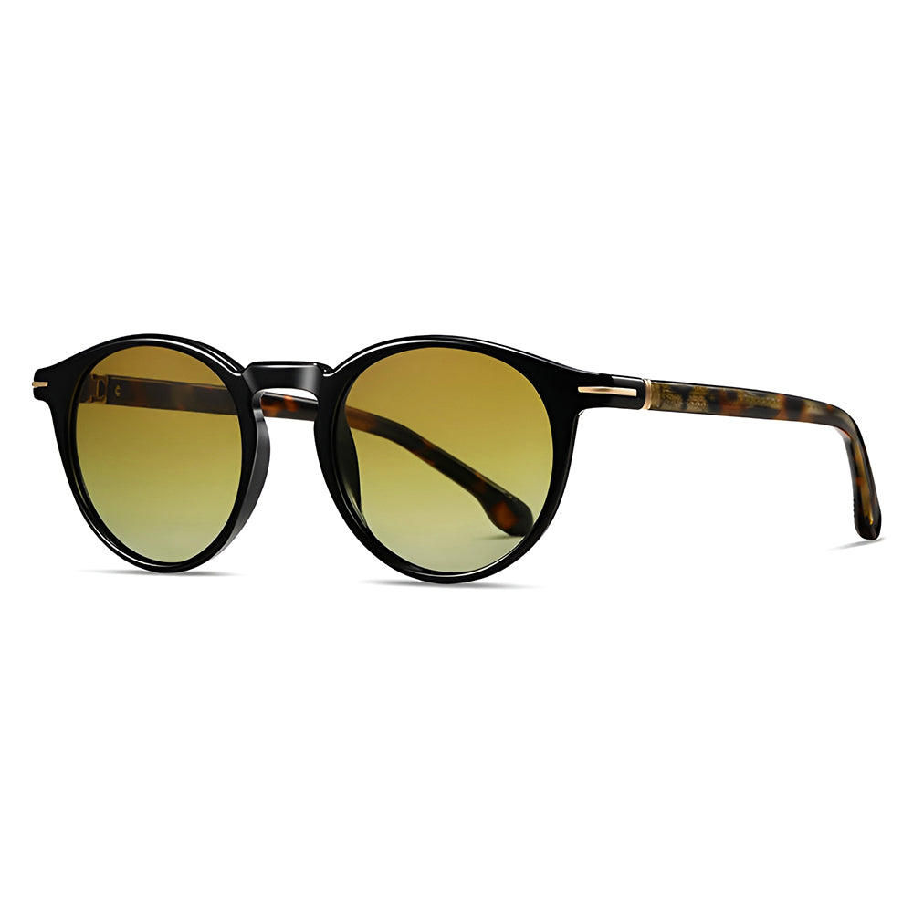 Ochelari de soare rotunzi polarizați bărbați, TR90 – Techsuit 31235 – Galben – imagine 3