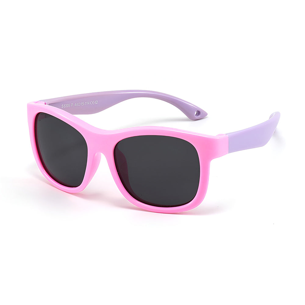 Ochelari soare polarizați copii 3–5 ani, cu bandă – Techsuit 8306 – Roz / mov – imagine 7
