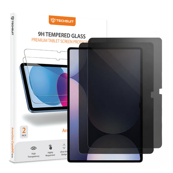 Folie sticlă privacy Techsuit ArmorGlass CrystalHD pentru Samsung Galaxy Tab S9 Plus / S9 FE Plus / S10 Plus – set 2 buc.