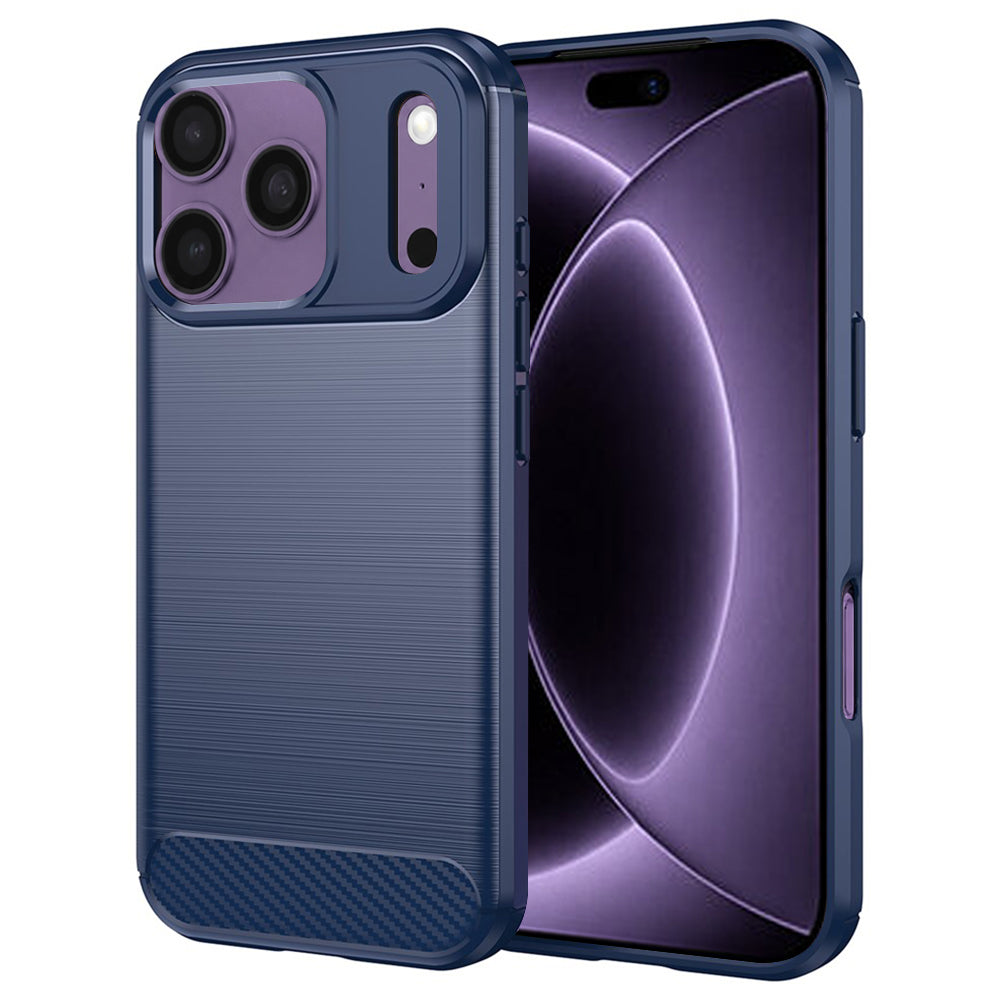 Husă Techsuit Carbon Silicone iPhone 18 Pro / 17 Pro – Albastru – imagine 1