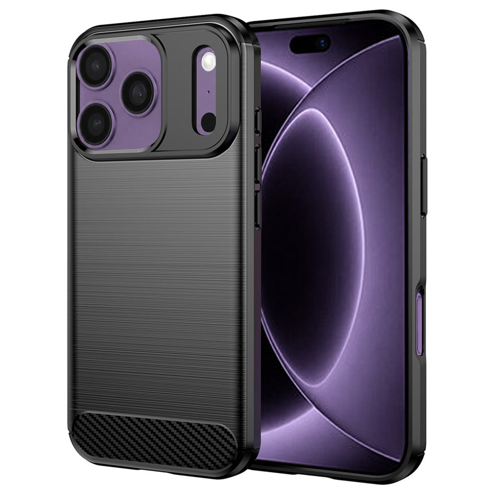 Husă Techsuit Carbon Silicone iPhone 18 Pro / 17 Pro – Negru – imagine 3