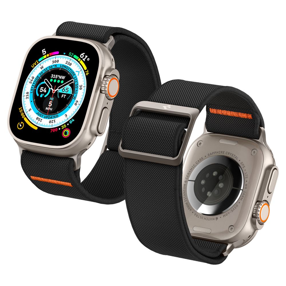 Curea textilă Spigen Lite Fit Ultra Apple Watch 42 / 44 / 45 / 46 / 49 mm – Negru – imagine 20