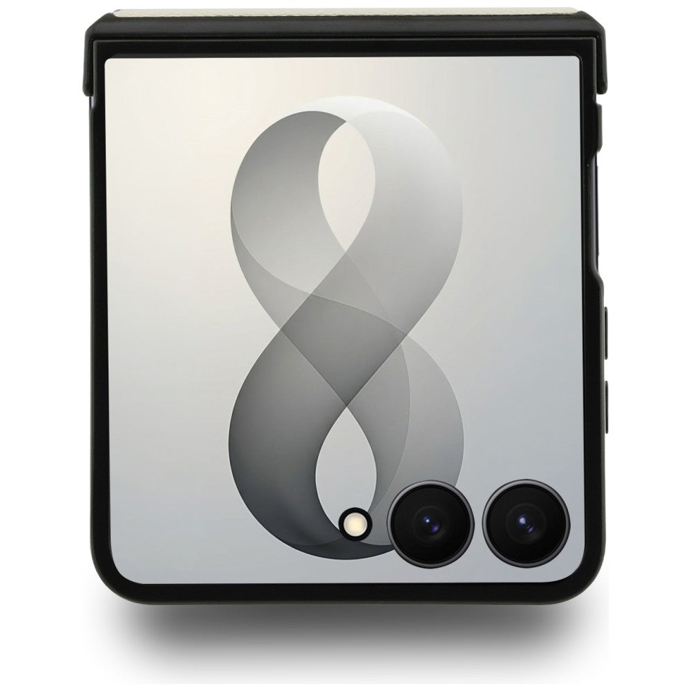 Husă Guess Samsung Galaxy Z Flip8 Ring Stand Grained Classic Logo, bej – imagine 4