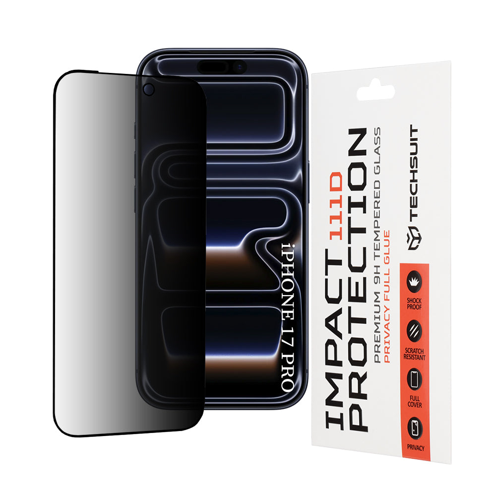 Folie privacy Techsuit 111D Full Glue iPhone 17 Pro – imagine 1 din 4