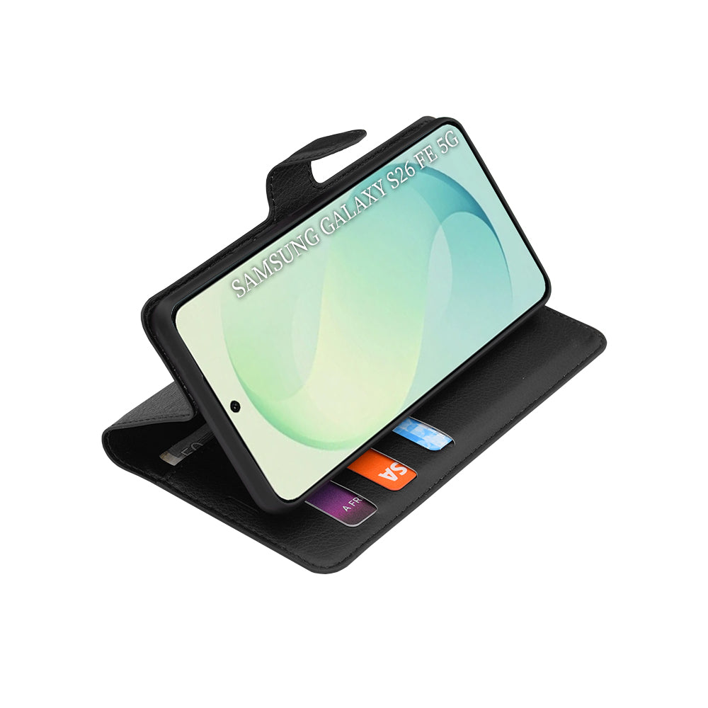Husă portofel Techsuit Leather Folio Galaxy S26 FE / S25 FE – Negru – imagine 2