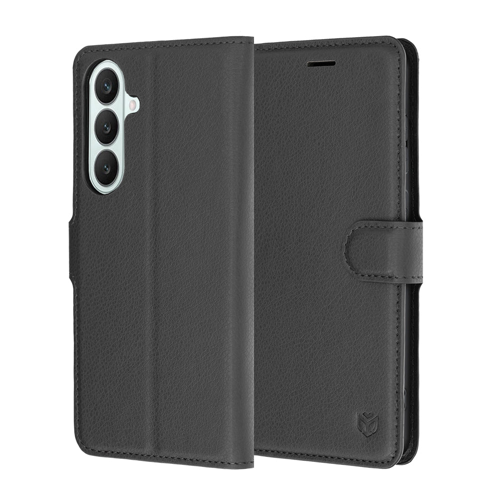 Husă portofel Techsuit Leather Folio Galaxy S26 FE / S25 FE – Negru – imagine 1