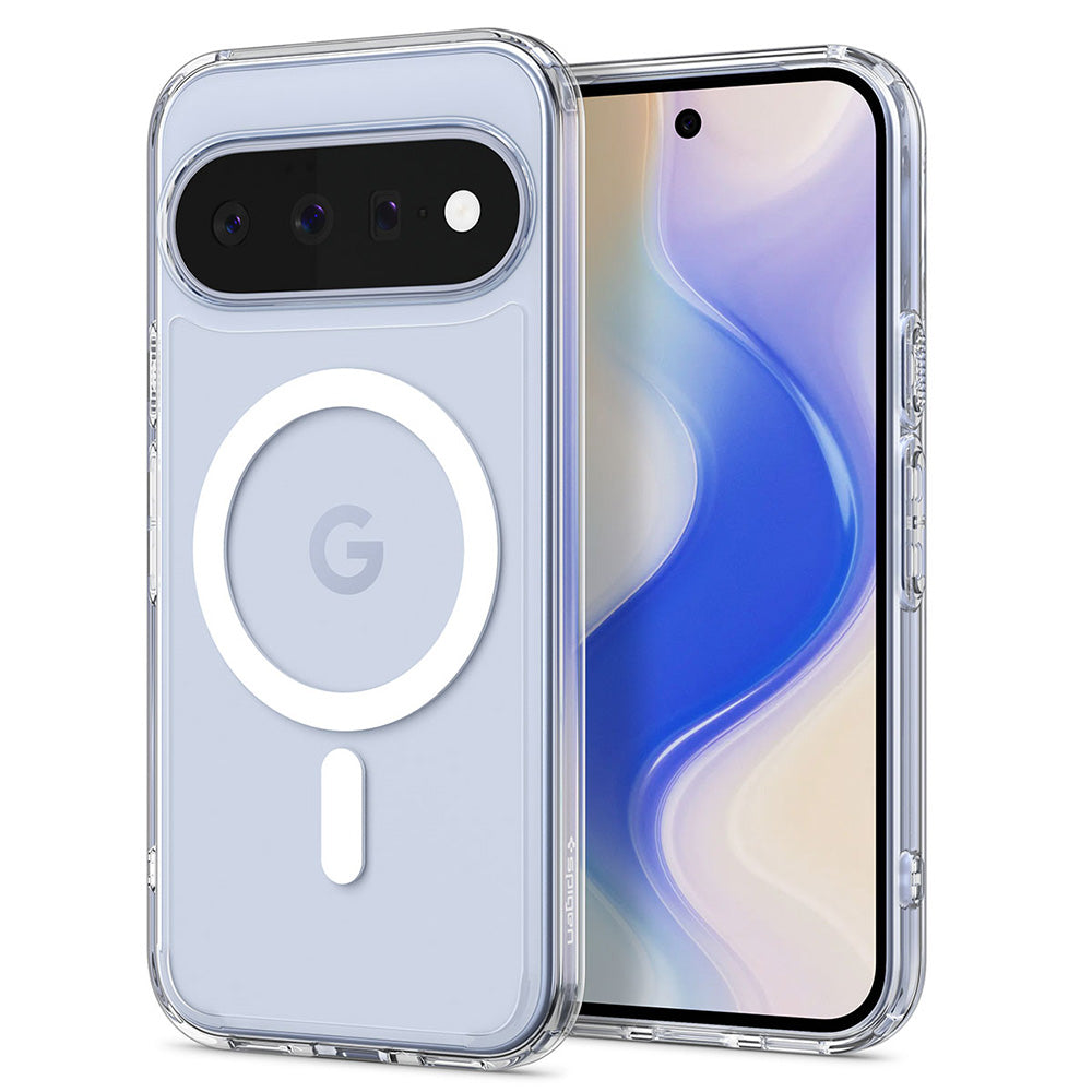 Husă Spigen Ultra Hybrid MagFit Pixel 11 – Transparent, inel alb – imagine 2