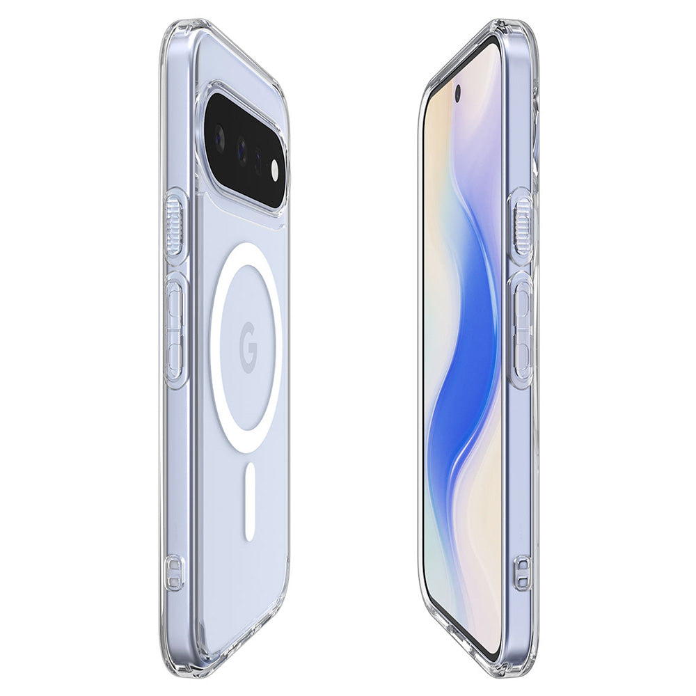 Husă Spigen Ultra Hybrid MagFit Pixel 11 – Transparent, inel alb – imagine 6
