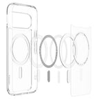 Husă Spigen Ultra Hybrid MagFit Pixel 11 – Transparent, inel alb – imagine 7