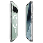 Husă Spigen Ultra Hybrid MagFit Pixel 11 Pro – Transparent, inel alb – imagine 3