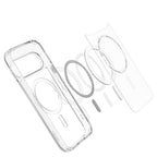 Husă Spigen Ultra Hybrid MagFit Pixel 11 Pro – Transparent, inel alb – imagine 7