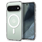 Husă Spigen Ultra Hybrid MagFit Pixel 11 Pro – Transparent, inel alb – imagine 2