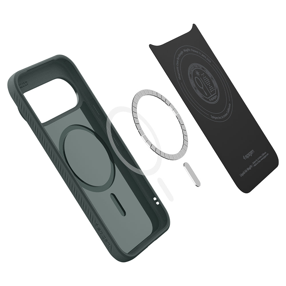 Husă Spigen Liquid Air MagFit Pixel 11 Pro – Verde închis (Abyss Green) – imagine 15