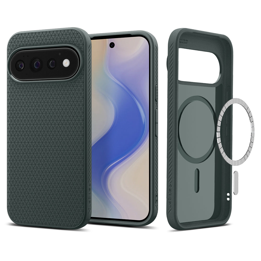 Husă Spigen Liquid Air MagFit Pixel 11 Pro – Verde închis (Abyss Green) – imagine 9
