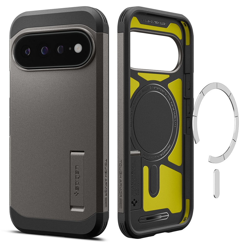 Husă Spigen Tough Armor MagFit Pixel 11 Pro XL – Gri închis (Gunmetal) – imagine 8