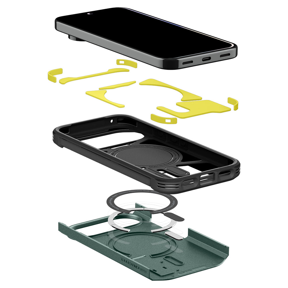 Husă Spigen Tough Armor MagFit Pixel 11 Pro XL – Verde închis (Abyss Green) – imagine 21