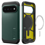 Husă Spigen Tough Armor MagFit Pixel 11 Pro XL – Verde închis (Abyss Green) – imagine 15