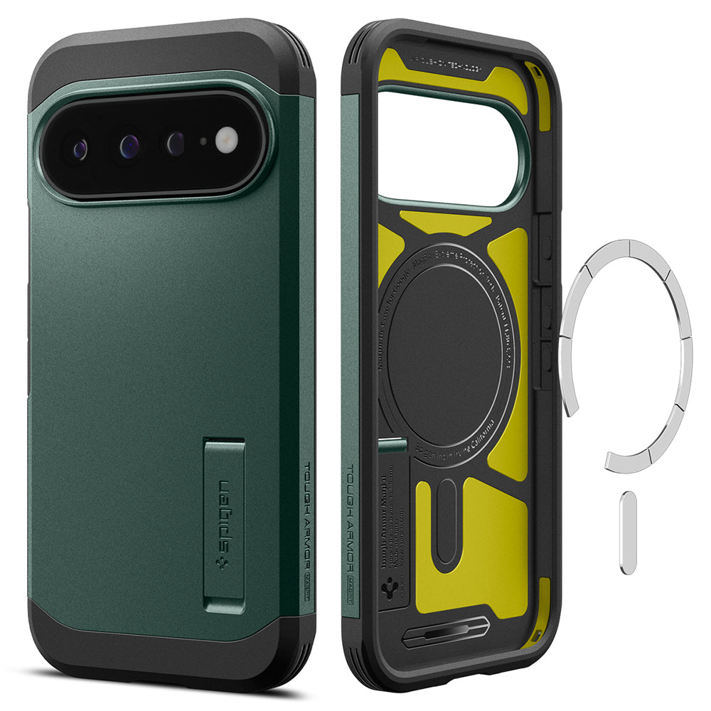 Husă Spigen Tough Armor MagFit Pixel 11 Pro XL – Verde închis (Abyss Green) – imagine 15