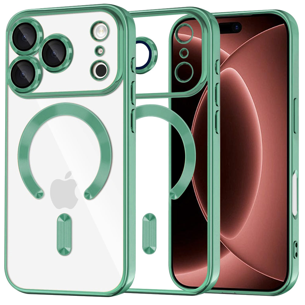 Husă transparentă Techsuit Luxury Crystal MagSafe iPhone 18 Pro Max – Verde deschis – imagine 8